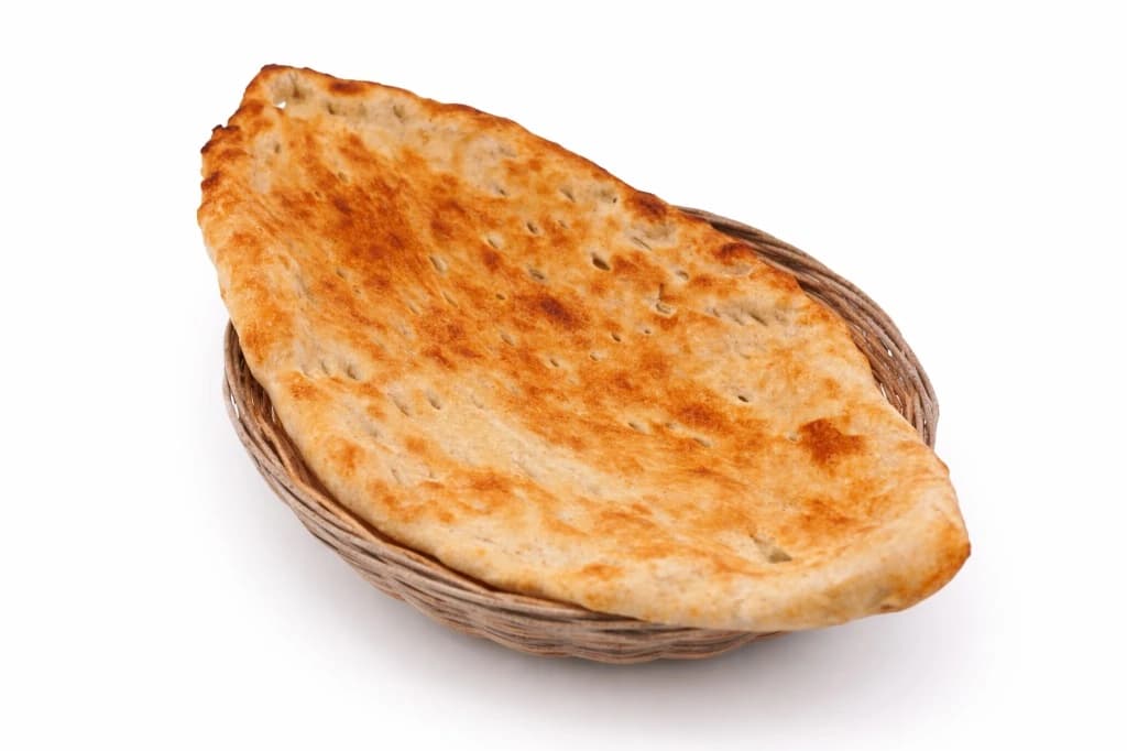 Freshly baked Afghan Naan bread